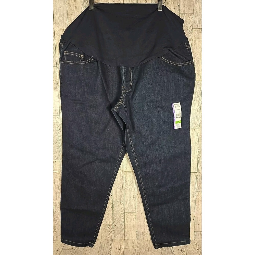 Time & Tru Jeans Maternity 2X (20) Skinny Dark Wash Comfort Belly Band NEW